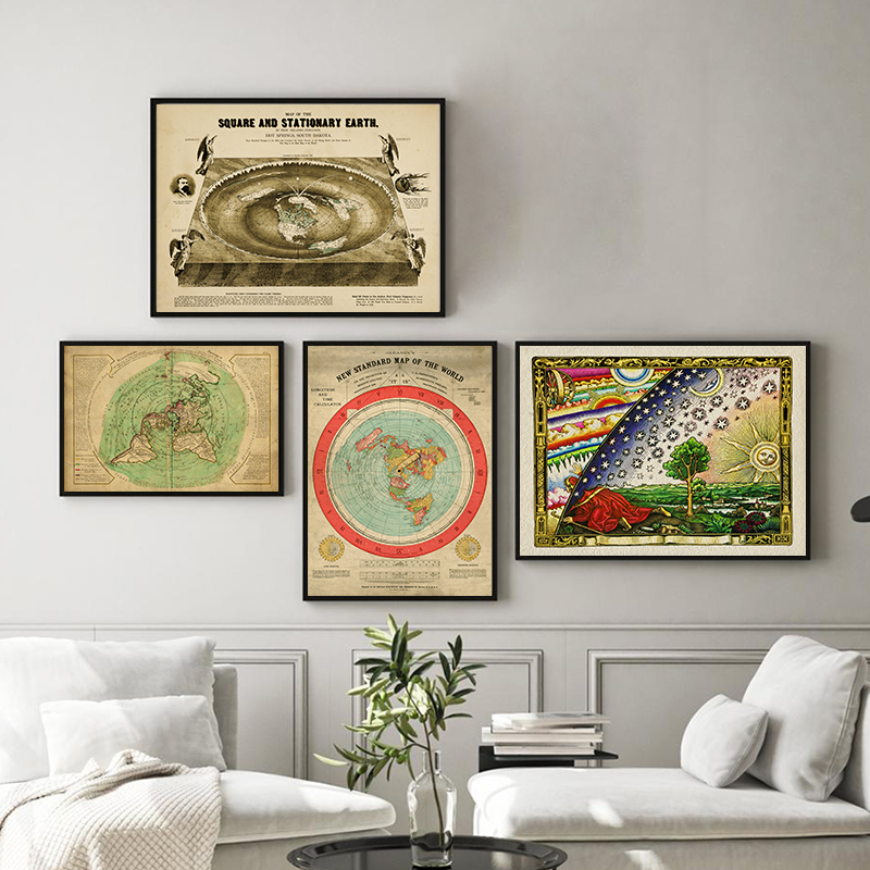 Star Map Poster - Baru Standar Peta Dunia Cetak Datar