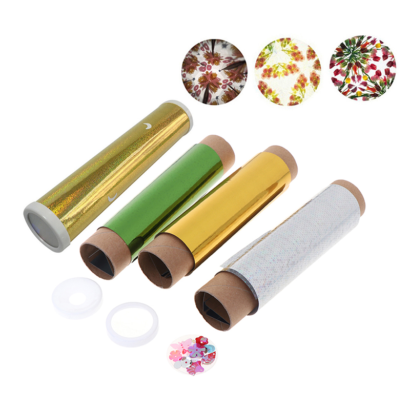 Science Toys Diy - Kit kaleidoskop berputar berwarna DIY mainan