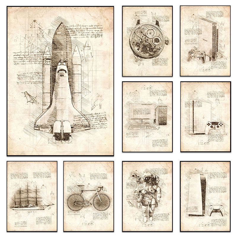 Poster Lukisan Kanvas Sketsa T - Star Map Poster ulasan dan harga