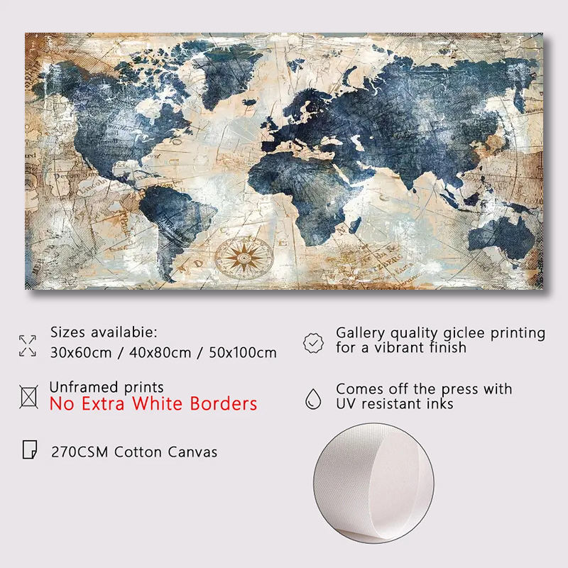 Poster kanvas 1 buah seni Vint - Star Map Poster ulasan dan harga
