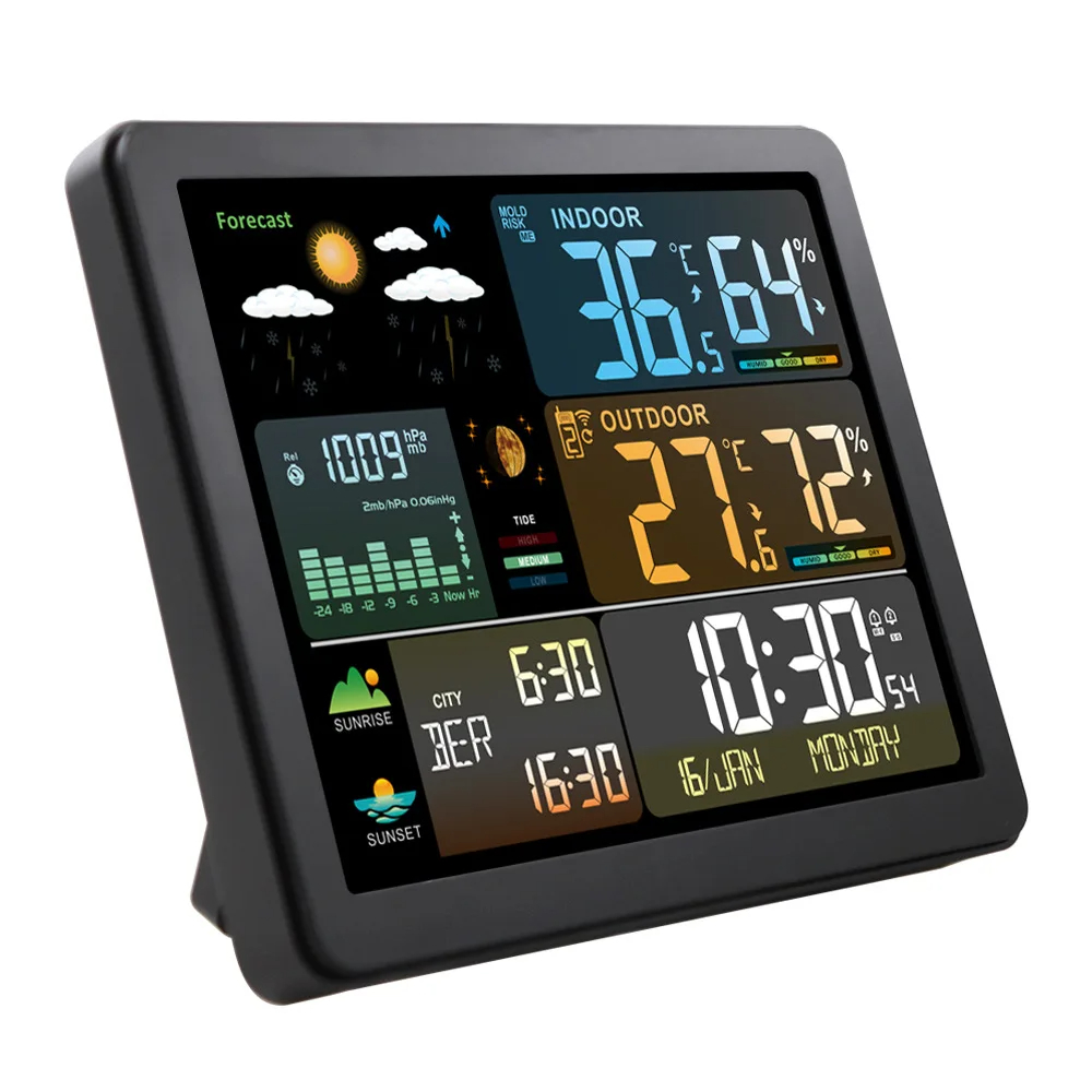 Jam meja elektronik nirkabel,  - Weather Station Indoor ulasan dan harga