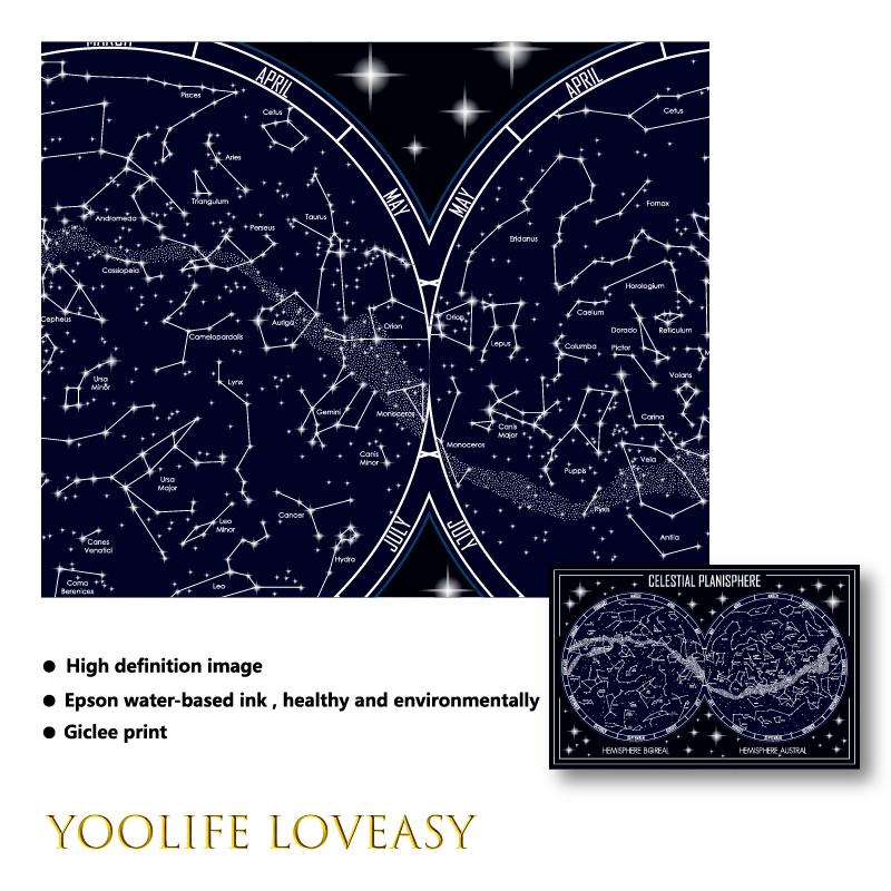 Langit Plankton Peta Kanvas Po - Star Map Poster ulasan dan harga