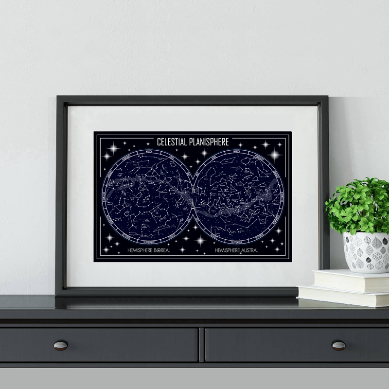 Langit Plankton Peta Kanvas Po - Star Map Poster ulasan dan harga